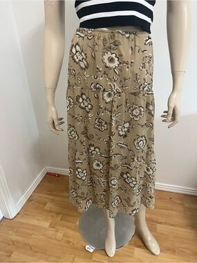 Pierre Cardin Beige Floral Maxi Skirt
